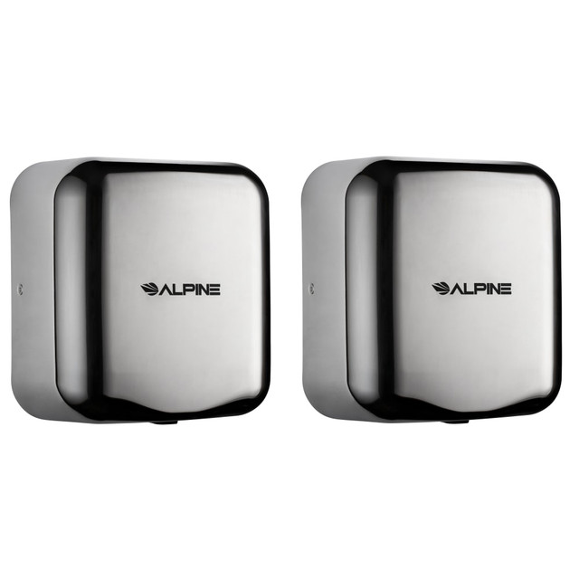 ADIR CORP. ALP400-10-CHR-2PK Alpine Industries Hemlock Commercial Automatic High-Speed Electric Hand Dryers, Chrome, Pack Of 2 Dryers