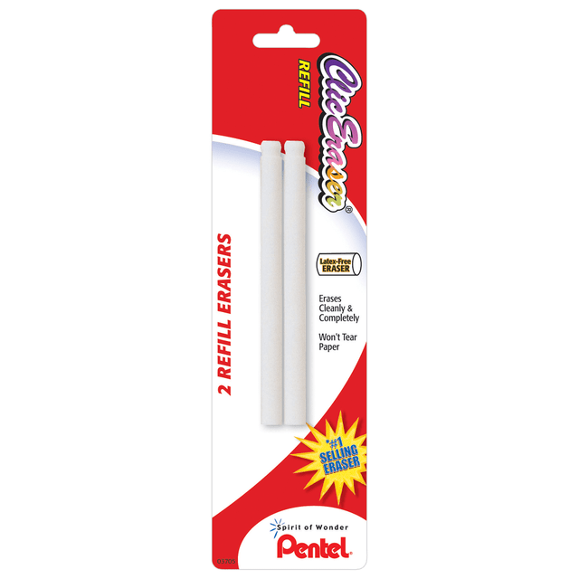 PENTEL OF AMERICA, LTD. ZER2BP-K6 Pentel Clic Eraser Refills, Pack Of 2 PENTEL OF AMERICA, LTD. ZER2BP-K6 Pentel Clic Eraser Refills, Pack Of 2