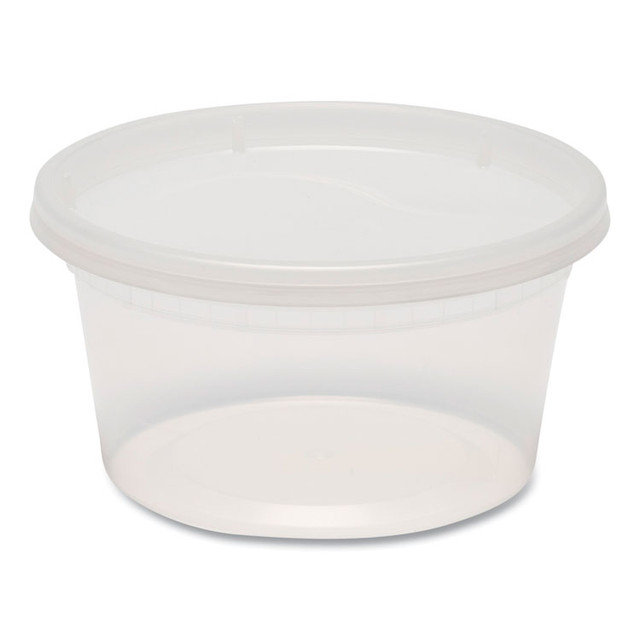 GEN DELI12OZ Plastic Deli Container with Lid, 12 oz, Clear, Plastic, 240/Carton