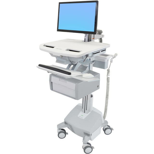 ERGOTRON SV44-12B2-1  StyleView Cart with LCD Arm, LiFe Powered, 1 Tall Drawer - Cart for LCD display / keyboard / mouse / barcode scanner / CPU (open architecture) - aluminum, zinc-plated steel, high-grade plastic