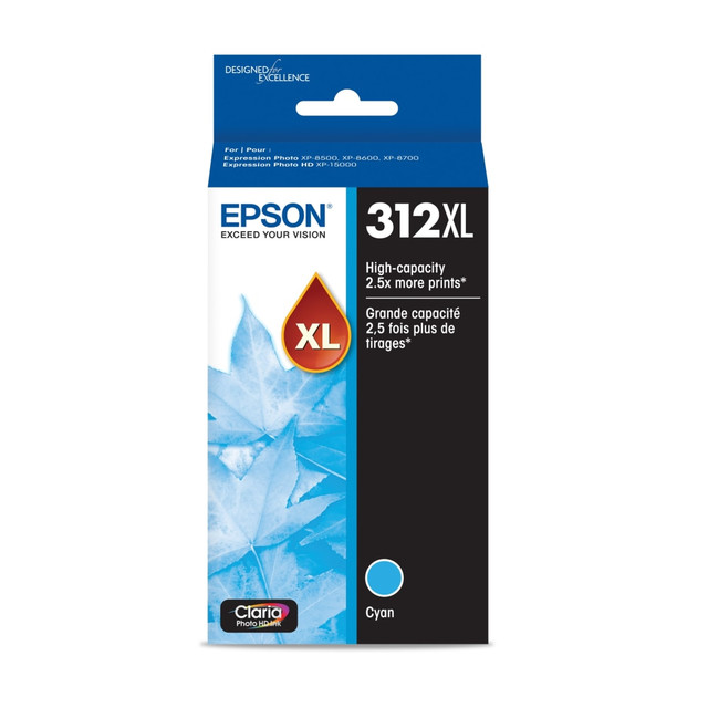 EPSON AMERICA INC. T312XL220-S Epson 312XL Claria Photo Cyan High-Yield Ink Cartridge,T312XL220-S