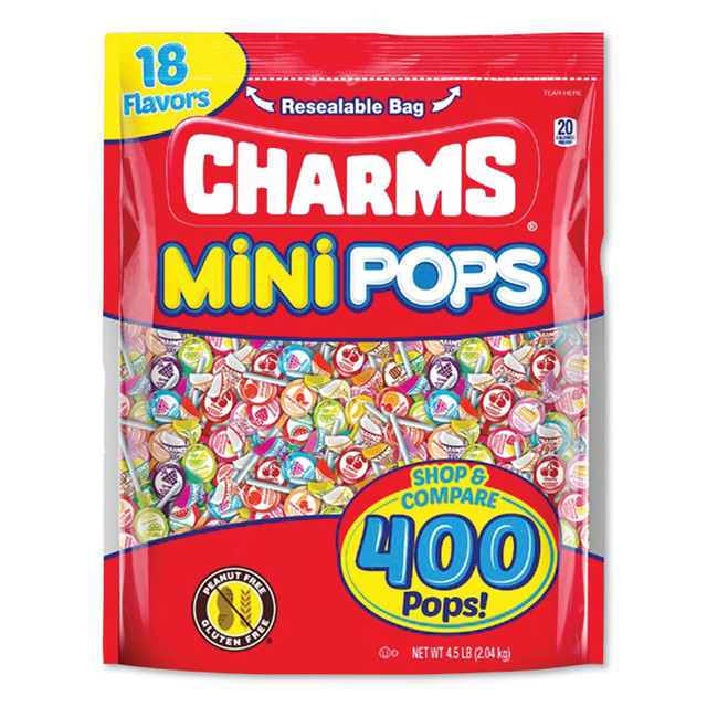 TOOTSIE ROLL INDUSTRIES Charms® 34006 Mini Lollipops, 18 Assorted Flavors, 71.96 oz