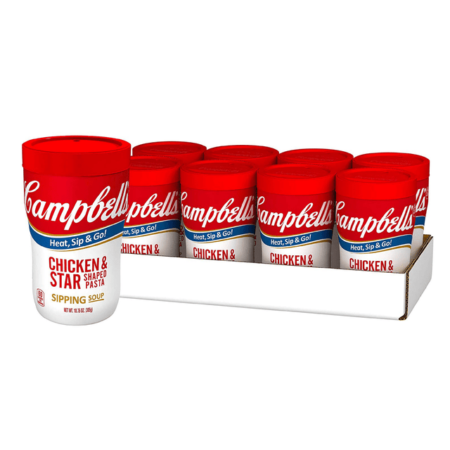 CAMPBELL SOUP COMPANY Campbell's 15076 Campbells Chicken And Stars Sipping Soup, 10.75 Oz, Pack Of 8 Cups