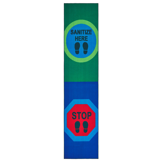 CARPETS FOR KIDS ETC. INC. Carpets For Kids 38.33  KID$Value Rugs Sanitize Here Activity Runner Rug, 3ft x 12ft , Blue