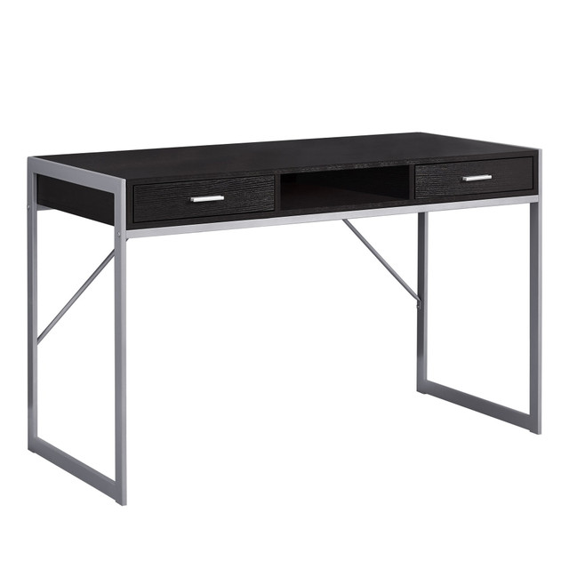 MONARCH PRODUCTS Monarch Specialties I 7366  48inW Computer Desk With Drawers, Cappuccino/Silver