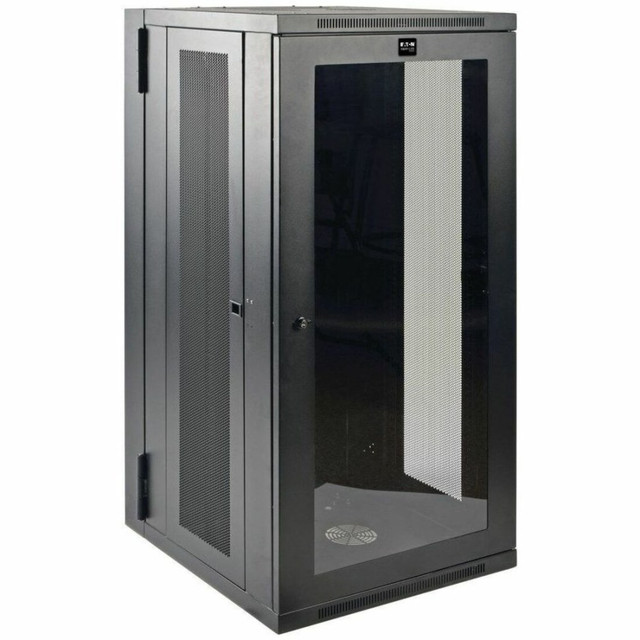 TRIPP LITE SRW26USG  26U Wall Mount Rack Enclosure Server Cabinet w Hinged Acrylic Window - For LAN Switch, Patch Panel - 26U Rack Height x 19in Rack Width x 11.42in Rack Depth - Wall Mountable - Black Powder Coat