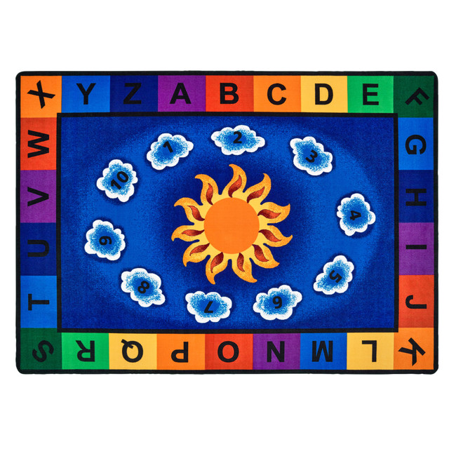 CARPETS FOR KIDS ETC. INC. 9401 Carpets For Kids Premium Collection Sunny Day Learn & Play Classroom Rug, 4ft5in x 5ft10in, Multicolor