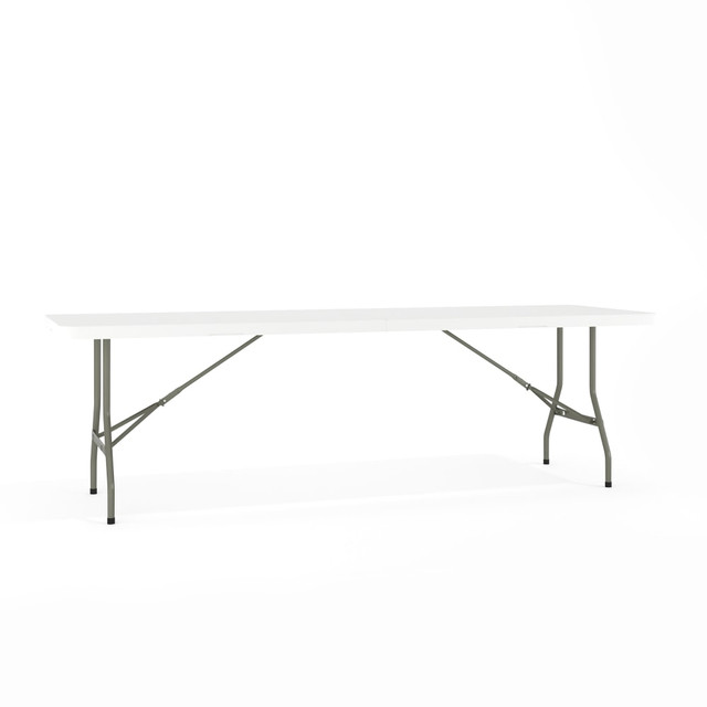 FLASH FURNITURE RB3096FH  Bi-Fold Plastic Banquet And Event Folding Table, 29inH x 30inW x 96inD, Granite White