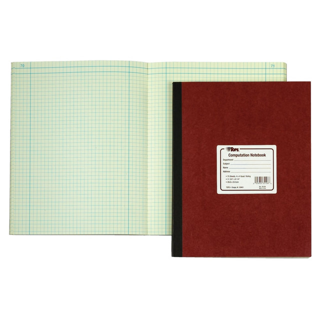 TOPS BUSINESS FORMS 35126 TOPS Computation Notebook, 11 3/4in x 9 1/4in, 4 x 4 Quad, 75 Sheets TOPS BUSINESS FORMS 35126 TOPS Computation Notebook, 11 3/4in x 9 1/4in, 4 x 4 Quad, 75 Sheets