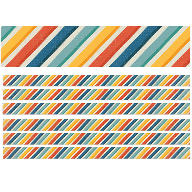 EDUCATORS RESOURCE EU-845668-6 Eureka School Deco Trim, Adventurer Stripes, 37' Per Pack, Set Of 6 Packs