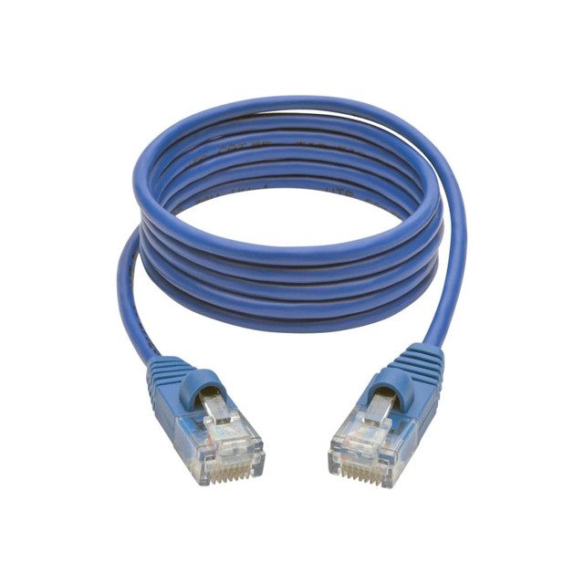 TRIPP LITE N001-S04-BL  4ft Cat5e Cat5 Snagless Molded Slim UTP Patch Cable RJ45 M/M Blue 4ft - First End: 1 x RJ-45 Male Network - Second End: 1 x RJ-45 Male Network - Patch Cable - 28 AWG - Blue