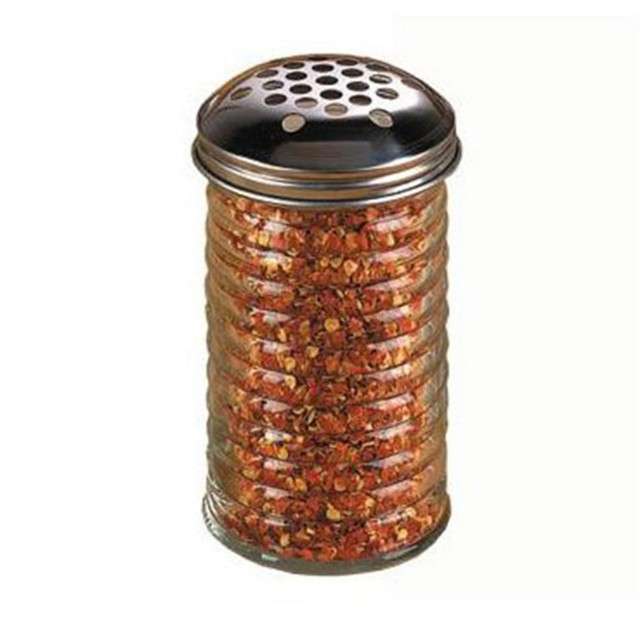 WORLD CITRUS WEST INC. BEE319 American Metalcraft Glass Spice Shaker With Top, 12 Oz, Clear Beehive