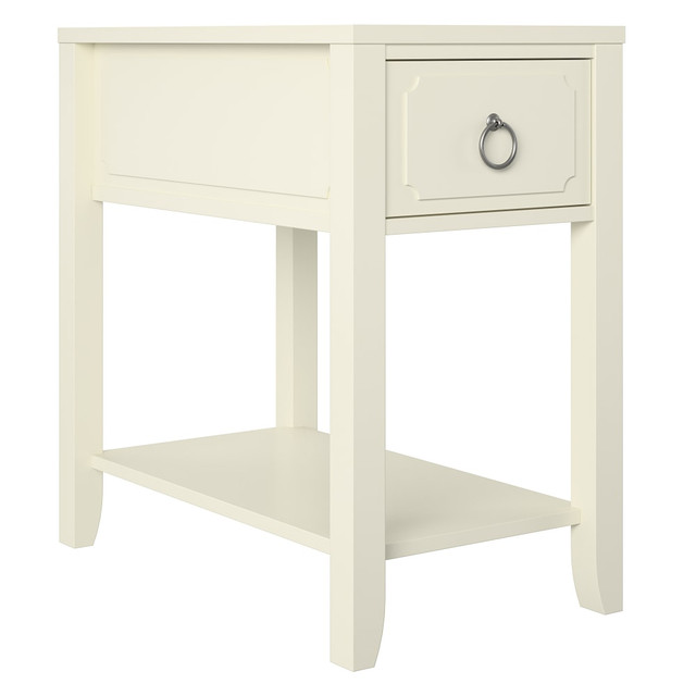 AMERIWOOD INDUSTRIES, INC. Ameriwood Home 8644013COM  Novogratz Her Majesty Narrow Side Table, 24inH x 13-13/16inW x 23-5/8inD, White