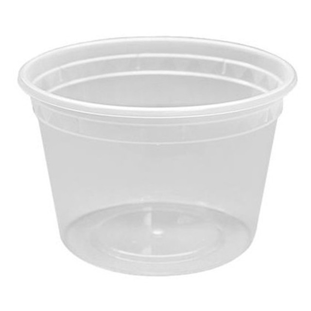 LOLLICUP USA, INC. FP-IMDC16-PP Karat Poly Deli Containers With Lids, 16 Oz, Clear, Pack Of 240 Containers/Lids