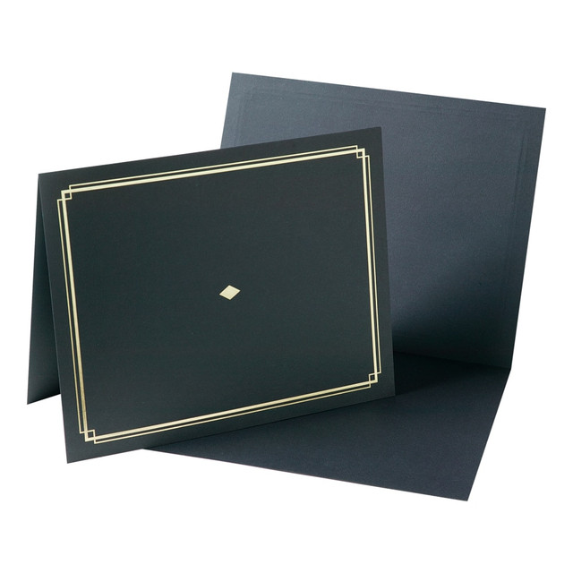 Beautifully displays awards or certificates  Die-cut slots hold certificates in place.  Hold 8 1/2in x 11in documents.