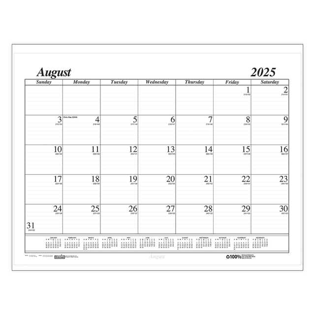 HOUSE OF DOOLITTLE HOD12802 Monthly Academic Calendar Economy Desk, 17 Months (Aug-Dec), 22in x 17in, Black HOUSE OF DOOLITTLE HOD12802 Monthly Academic Calendar Economy Desk, 17 Months (Aug-Dec), 22in x 17in, Black
