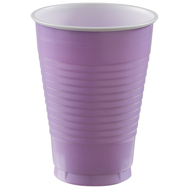 AMSCAN 436811.04  436811 Plastic Cups, 12 Oz, Lavender, 50 Cups Per Pack, Case Of 3 Packs