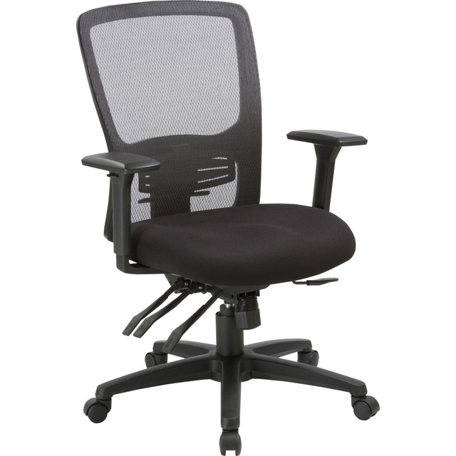 SP RICHARDS 86220 Lorell Ergonomic Mesh High-Back Chair, Fabric Seat, Black