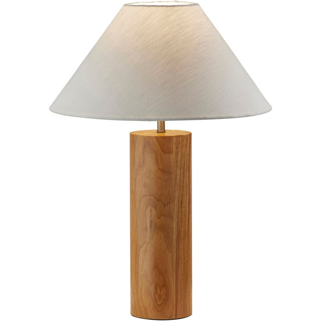 ADESSO INC 1509-12 Adesso Martin Table Lamp, 25-1/2inH, White Shade/Natural Oak Base