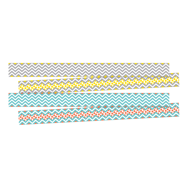 BARKER CREEK PUBLISHING, INC. BC3739 Barker Creek Double-Sided Border Strips, 3in x 35in, Chevron Beautiful, Set Of 24