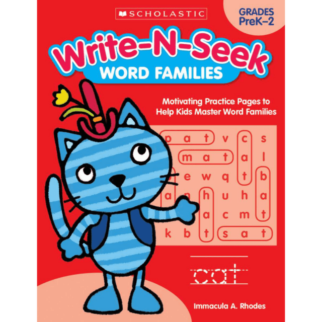 Build fundamental writing, reading and language skills in young children with the reproducible activities in these workbooks. Each no-prep page entices and encourages a students growth through fun activities.  No-prep reproducibles help young students learn fundamental skills.  Multi-skill activity pages provide an engaging way for children to build an educational foundation.  Ideal for independent work, learning centers, day-starters, fast finishers and homework.  For students in pre-k through 2nd grade.  Entertaining workbook helps teach word families in fun ways.