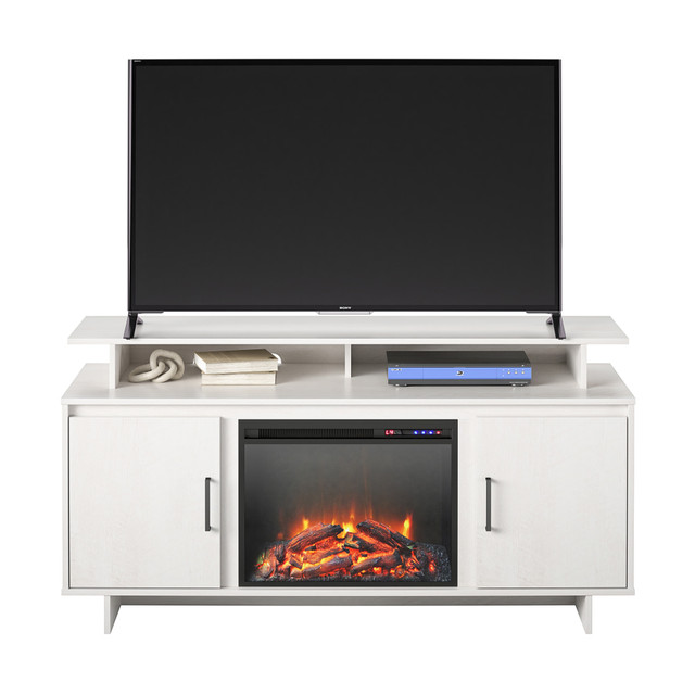 AMERIWOOD INDUSTRIES, INC. 6762341COM Ameriwood Home Merritt Avenue Electric Fireplace TV Console For 74in TVs, Ivory