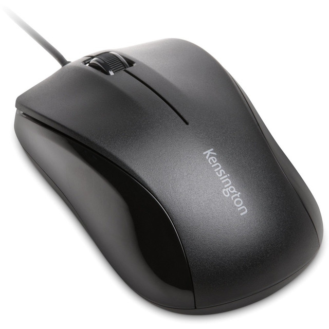 KENSINGTON K74531WW  Mouse for Life USB Three-Button Mouse - Optical - Cable - Black - 1 Pack - USB - 1000 dpi - Scroll Wheel - 3 Button(s) - Symmetrical