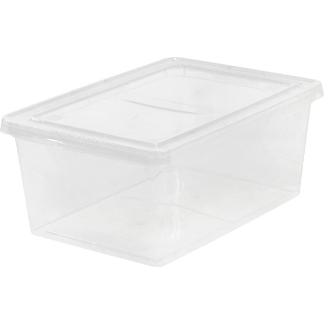 IRIS USA, INC. 200410 IRIS 17-quart Storage Box - External Dimensions: 17.5in Length x 12in Width x 17.5in Depth x 7in Height - 4.25 gal - Snap-in Lid Closure - Stackable - Plastic - Clear - For Scissors, Notebook, Office Supplies, Sweater, Purse, To