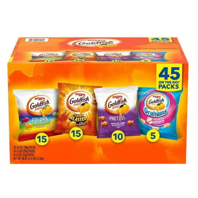 PEPPERIDGE FARM, INC. 014100047315 Pepperidge Farm Goldfish Sweet & Savory Variety Pack, Pack Of 45 Pouches