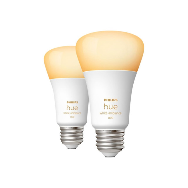 PHILIPS USA 548560 Philips Hue LED Light Bulb - 9 W - 60 W Incandescent Equivalent Wattage - 120 V AC - 800 lm - A19 Size - Warm White, Cold White Light Color - E26 Base - 25000 Hour - 3500.3 deg.F (1926.8 deg.C), 11240.3 deg.F (6226.8 deg.C) Color T