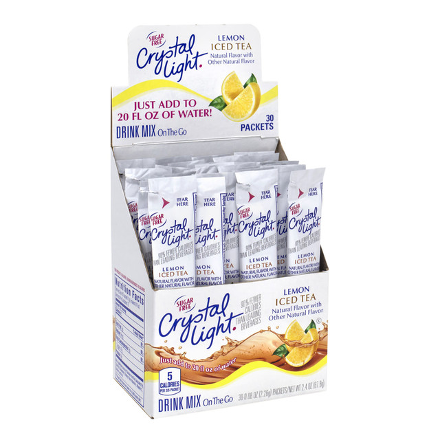 CRYSTAL LIGHT 307-00159  On-The-Go Sugar-Free Drink Mix, Iced Tea, 0.08 Fl Oz, 30 Packets Per Box, Pack Of 2 Boxes