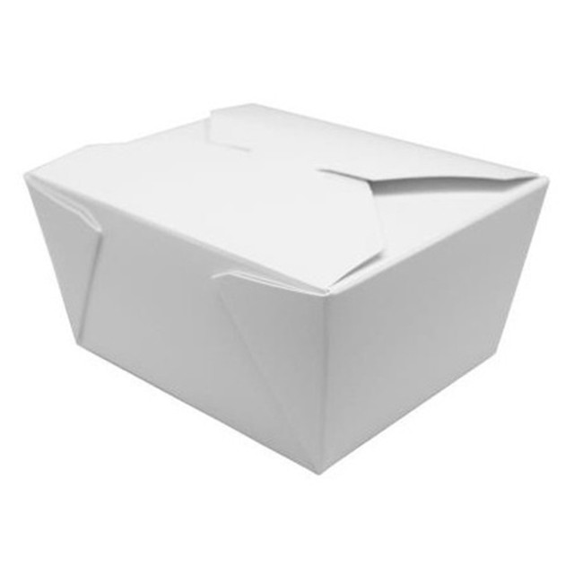 LOLLICUP USA, INC. Karat FP-FTG30W  Fold-To-Go Boxes, 30 Oz, White, Case Of 450 Boxes