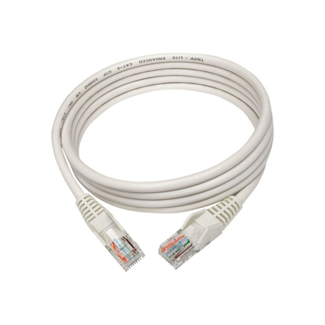 TRIPP LITE N001-005-WH  Cat5e 350 MHz Snagless Molded (UTP) Ethernet Cable (RJ45 M/M) PoE White 5 ft. (1.52 m) - Category 5e for Network Device, Router, Switch, Printer, Server - 128 MB/s - Patch Cable - 5 ft - 1 x RJ-45 Male Network - 1 x RJ-45 Male