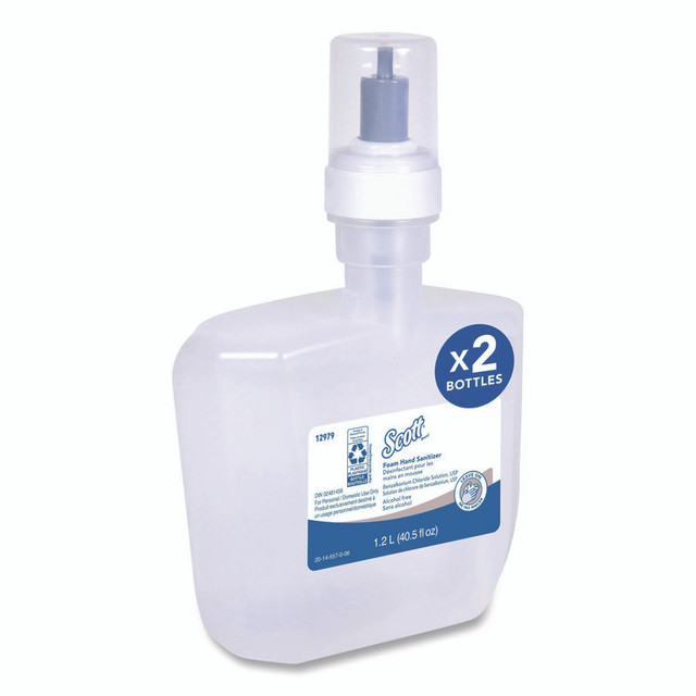 KIMBERLY-CLARK PROFESSIONAL Scott® 12979 Essential Alcohol-Free Foam Hand Sanitizer, 1,200 mL Cassette, Unscented, 2/Carton