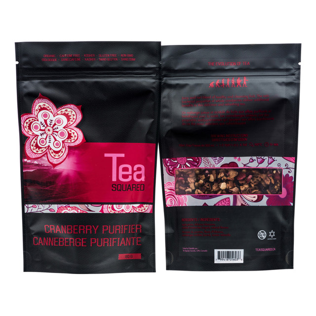 TEA SQUARED 109-CS  Cranberry Purifier Loose Leaf Tea, 2.8 Oz, Carton Of 6 Bags