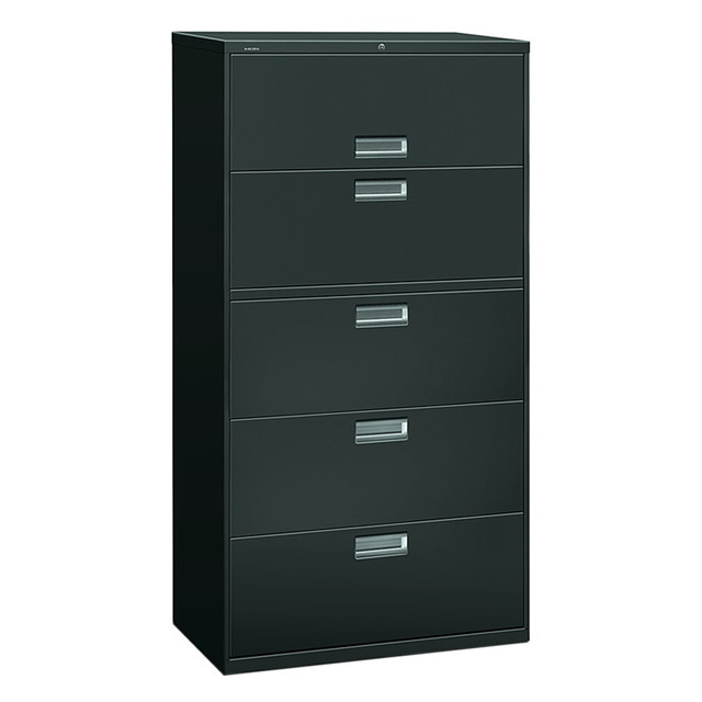 HNI CORPORATION HON 685LS  600 36inW x 19-1/4inD Lateral 5-Drawer File Cabinet With Lock, Charcoal