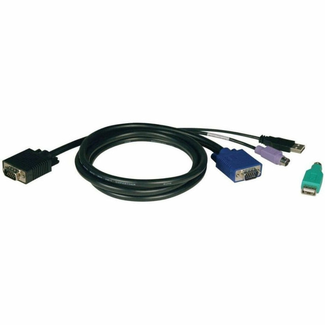 TRIPP LITE P780-006 Eaton Tripp Lite Series 6ft USB / PS2 Cable Kit for KVM Switches B040 / B042 Series KVMs 6ft - Keyboard / video / mouse (KVM) cable kit - 6 ft - molded