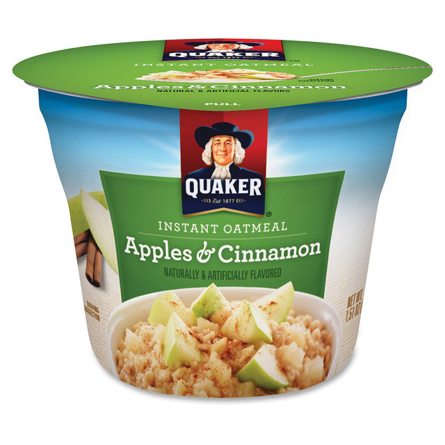 QUAKER FOODS 31973 Quaker Express Oatmeal Cups, Apples & Cinnamon, 1.5 Oz, Pack Of 24