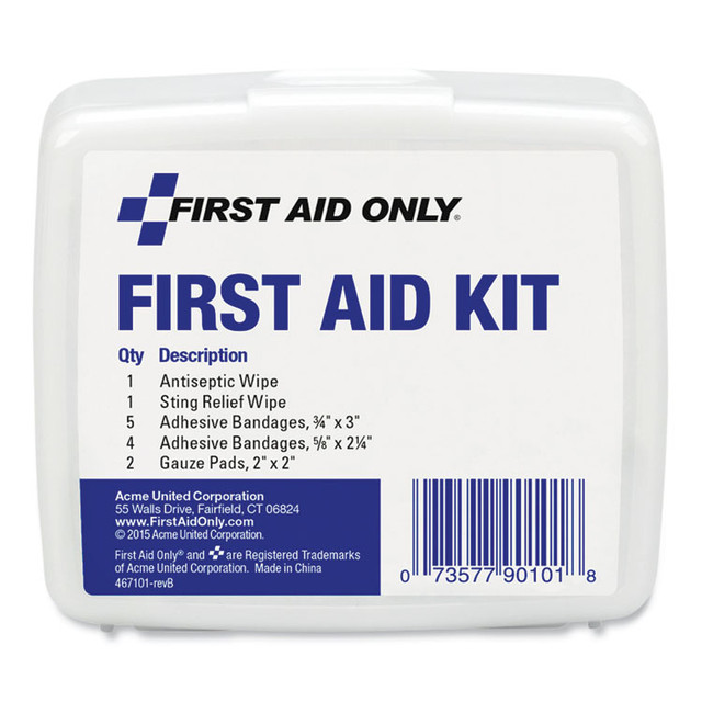 FIRST AID ONLY, INC. PhysiciansCare® by 90101 First Aid On the Go Kit, Mini, 13 Pieces, Plastic Case