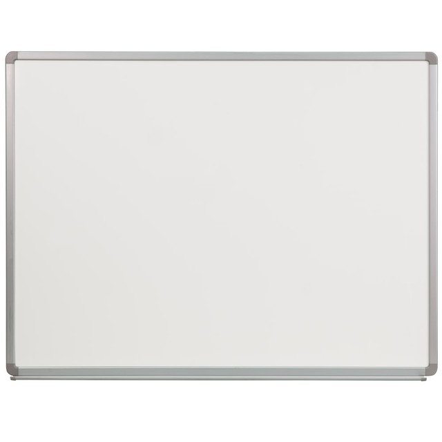 FLASH FURNITURE YU90X120POR  Porcelain Magnetic Dry-Erase Whiteboard, 36in x 48in, Aluminum Frame With Silver Finish