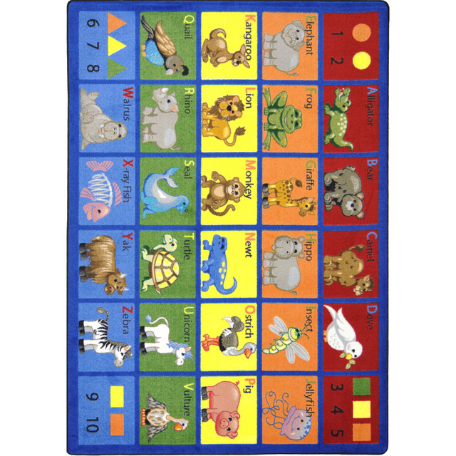 MILLIKEN & COMPANY 1623D-01 Joy Carpets Kid Essentials Rectangular Area Rug, Animal Phonics, 7-2/3ft x 10-3/4ft, Multicolor