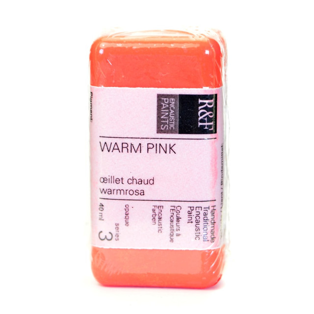 R & F HANDMADE PAINTS, INC. 1037 R & F Handmade Paints Encaustic Paint Cake, 40 mL, Warm Pink