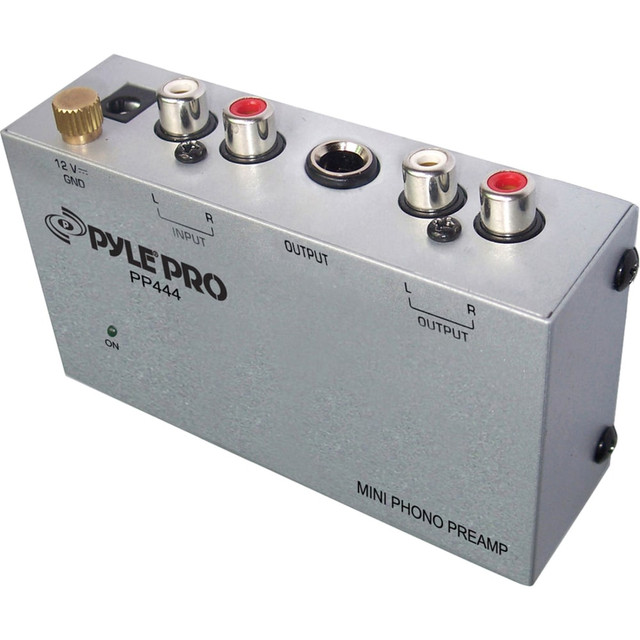 SOUND AROUND INC. PylePro PP444  Ultra-Compact Phono Turntable Preamp, 4-1/4inH x 1-1/4inW x 2-1/2inD, Silver, PYLPP444