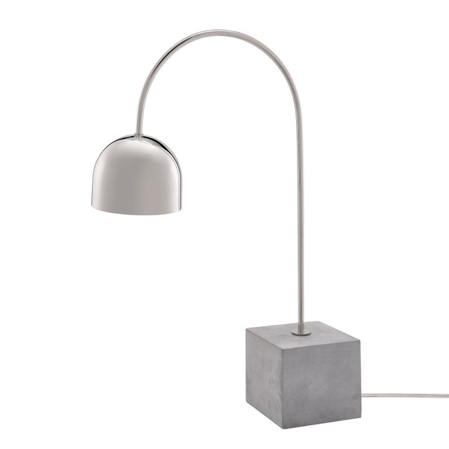 SOUTHERN ENTERPRISES, INC. LT2065 Southern Enterprises Willet LED Table Lamp, 22-1/2inH, Chrome Shade/Cement Gray Base