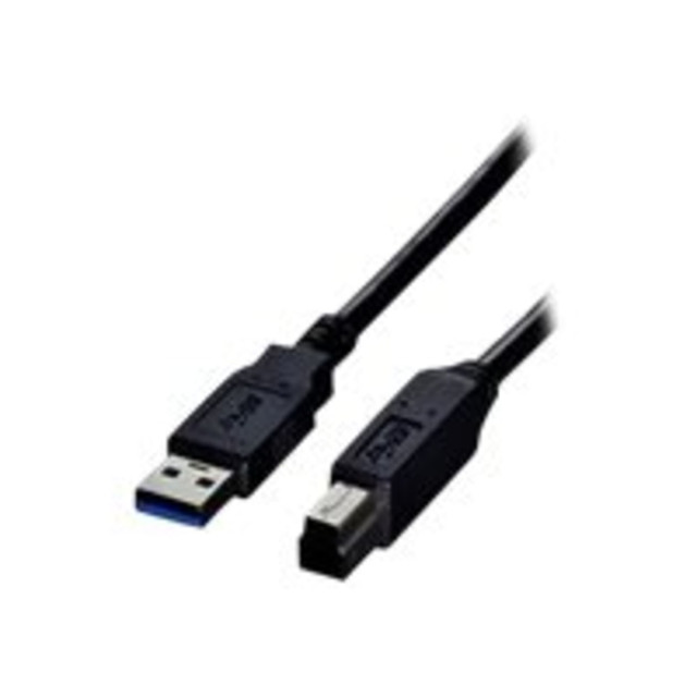 VCOM INTERNATIONAL MULTI MEDIA Comprehensive USB3-AB-10ST  USB 3.0 A Male To B Male Cable 10ft. - 10 ft USB Data Transfer Cable - First End: 1 x Type A Male USB - Second End: 1 x Type B Male USB - 4.8 Gbit/s - 28 AWG - Black