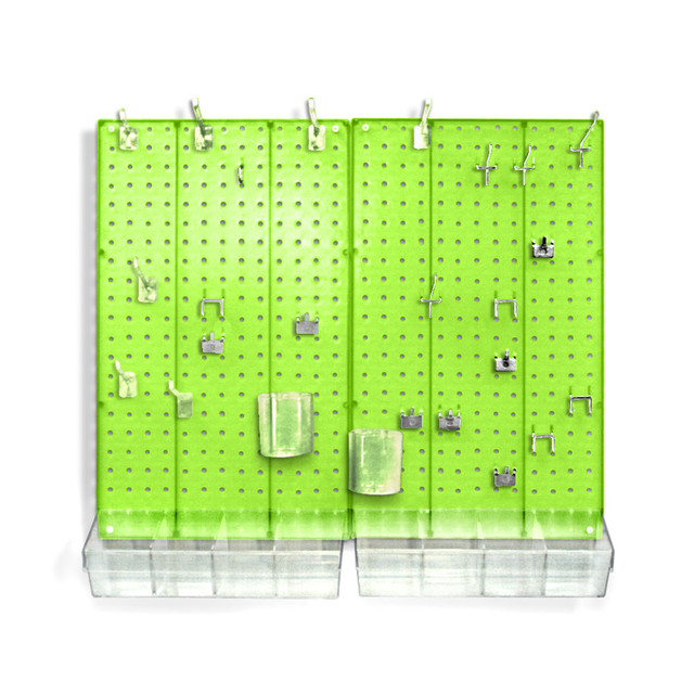 AZAR DISPLAYS 900945-GRE  70-Piece Pegboard Organizer Kit, Green