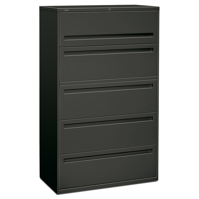 HNI CORPORATION 795LS HON Brigade 700 42inW x 18inD Lateral 5-Drawer File Cabinet, Charcoal