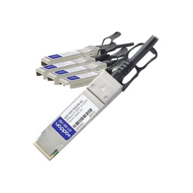 ADD-ON COMPUTER PERIPHERALS, INC. QSFP-4SFP-PDAC5M-AO AddOn 5m Industry Standard QSFP+ Breakout DAC - Direct attach cable - SFP+ to QSFP+ - 16.4 ft - twinaxial ADD-ON COMPUTER PERIPHERALS, INC. QSFP-4SFP-PDAC5M-AO AddOn 5m Industry Standard QSFP+ Breakout DAC - Direct attach cable - SFP+ to QSFP+ - 16.4 ft - twinaxial