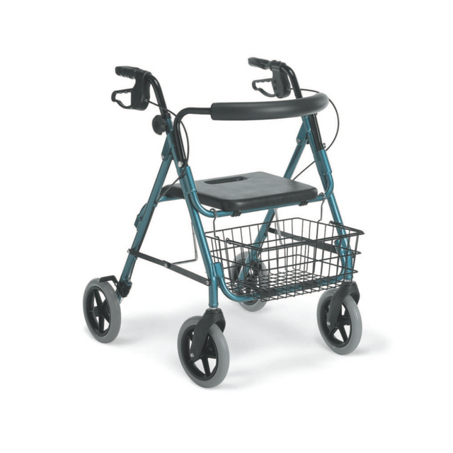 MEDLINE INDUSTRIES, INC. G07887B Medline Guardian Deluxe Aluminum Rollator, 8in Wheels, Blue