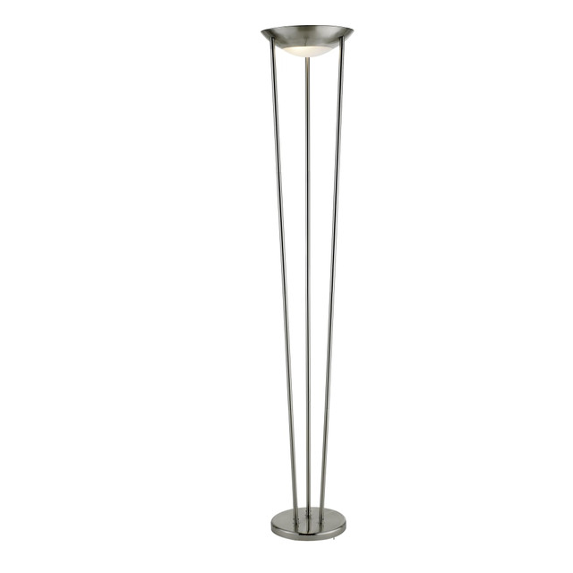 ADESSO INC Adesso 5233-22  Odyssey Torchiere Floor Lamp, 71inH, Frosted White Shade/Brushed Steel Base